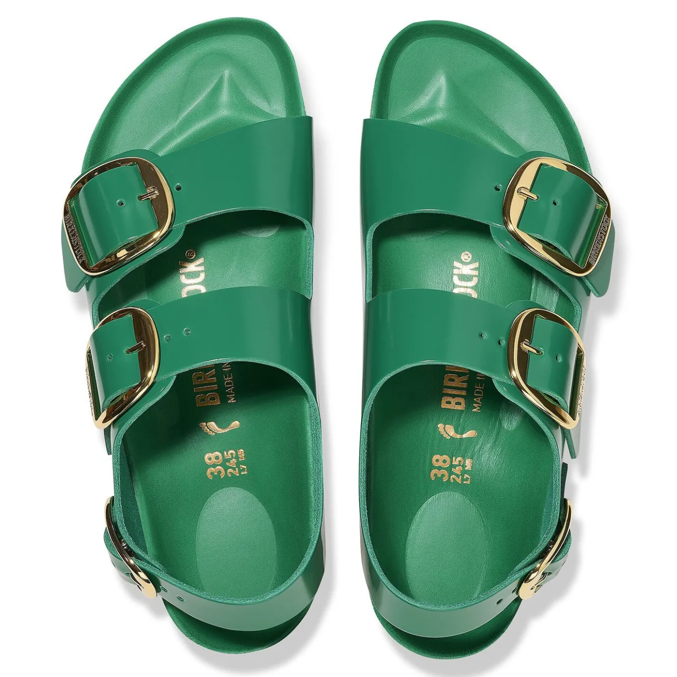 Birkenstock Ankle-Strap Sandals<Milano Big Buckle High-Shine Digital Green
