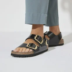 Birkenstock Multi-Strap Sandals<Milano Big Buckle High Shine Black