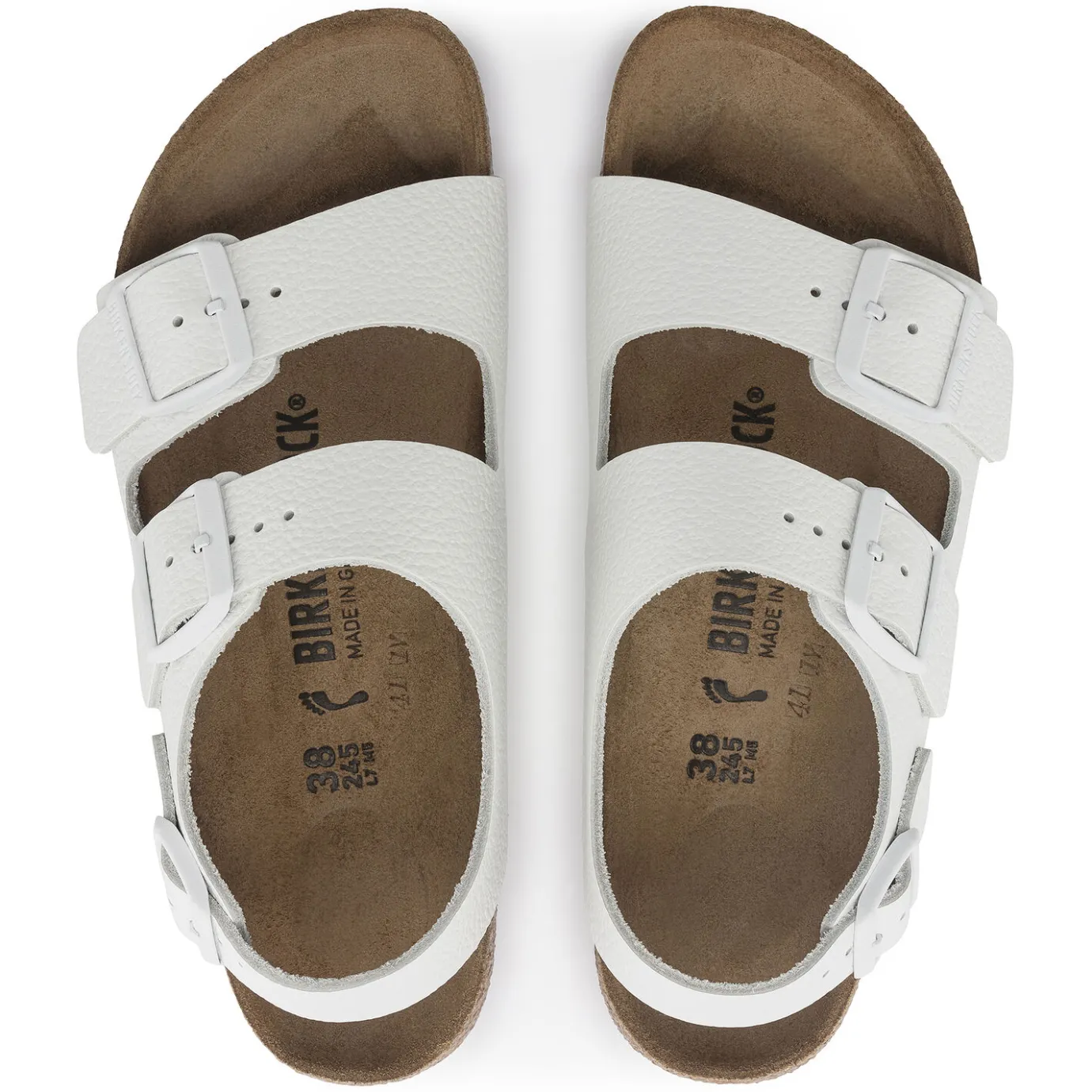 Birkenstock Ankle-Strap Sandals<Milano Bs White