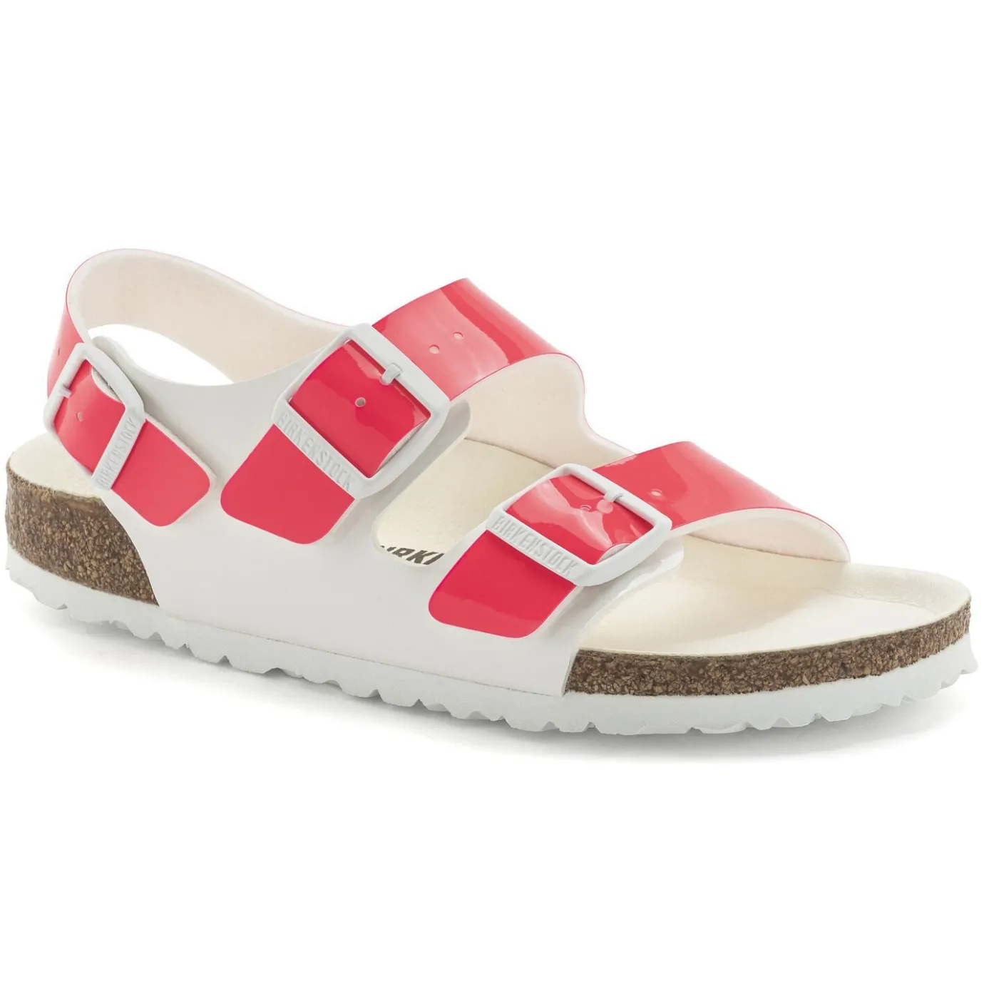 Birkenstock Ankle-Strap Sandals<Milano Bs Neon Pink/White Patent