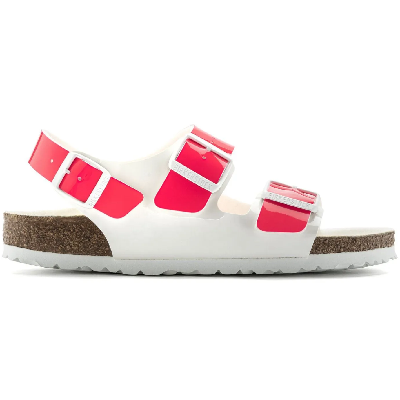 Birkenstock Ankle-Strap Sandals<Milano Bs Neon Pink/White Patent