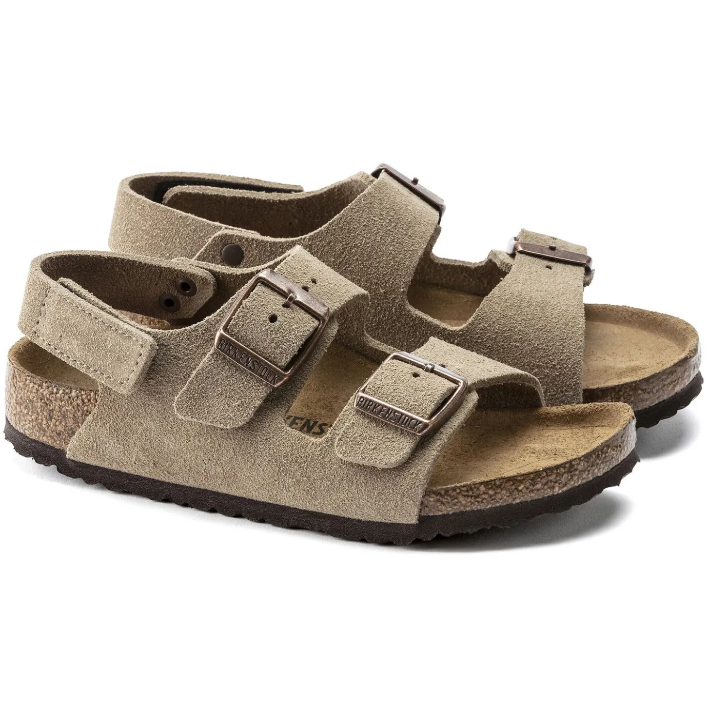 Birkenstock Strap Sandals<Milano Hl Suede Kids Taupe
