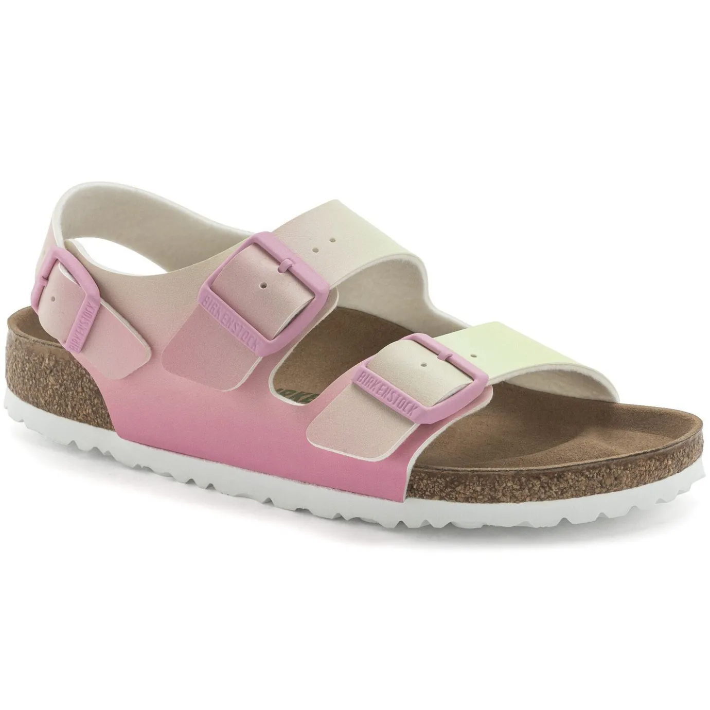 Birkenstock Ankle-Strap Sandals<Milano Vegan Candy Pink/Faded Lime