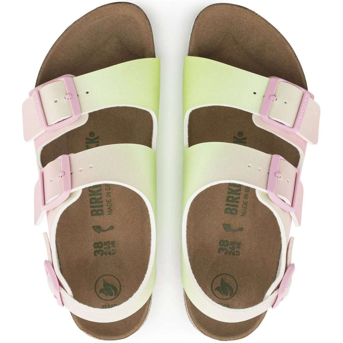 Birkenstock Ankle-Strap Sandals<Milano Vegan Candy Pink/Faded Lime
