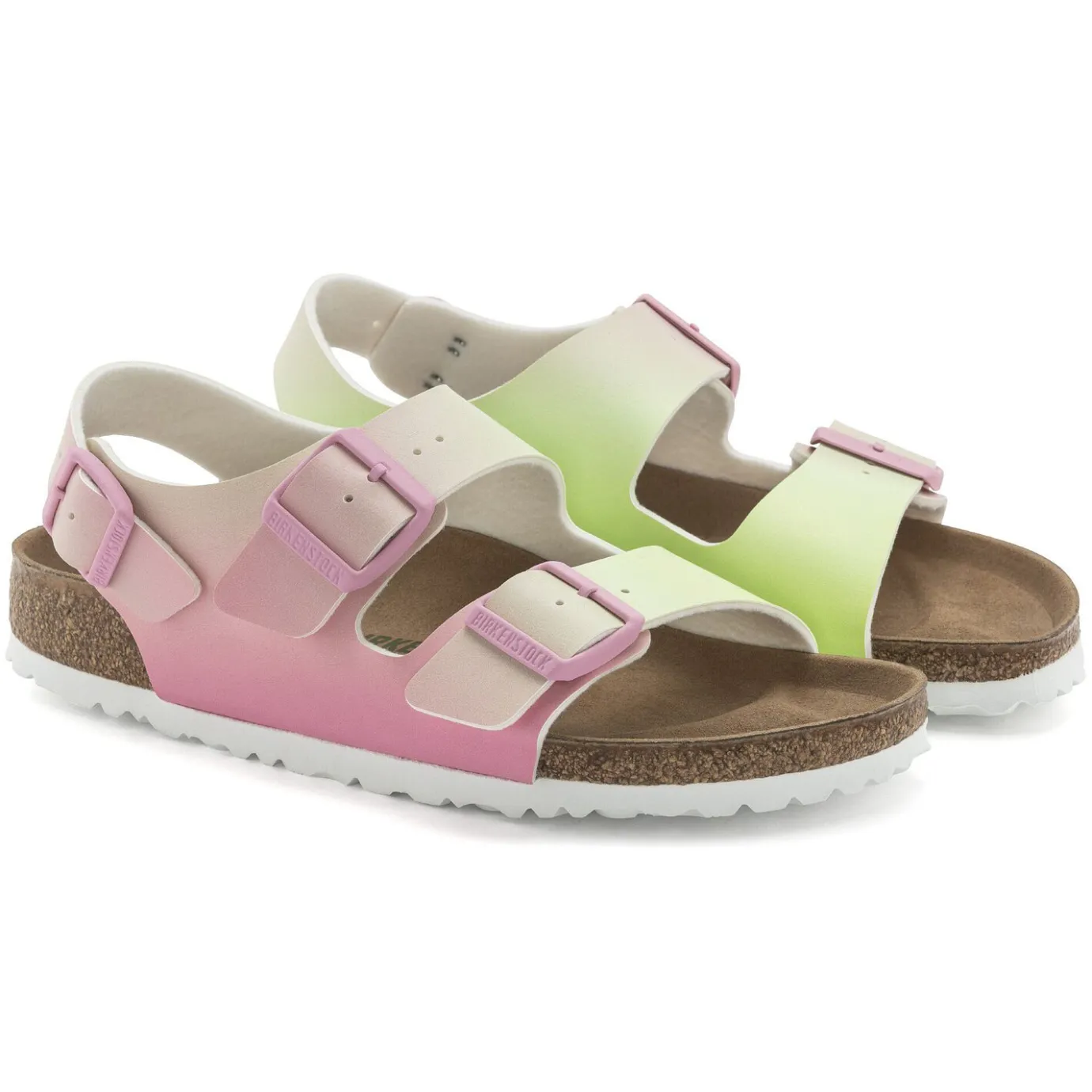 Birkenstock Ankle-Strap Sandals<Milano Vegan Candy Pink/Faded Lime