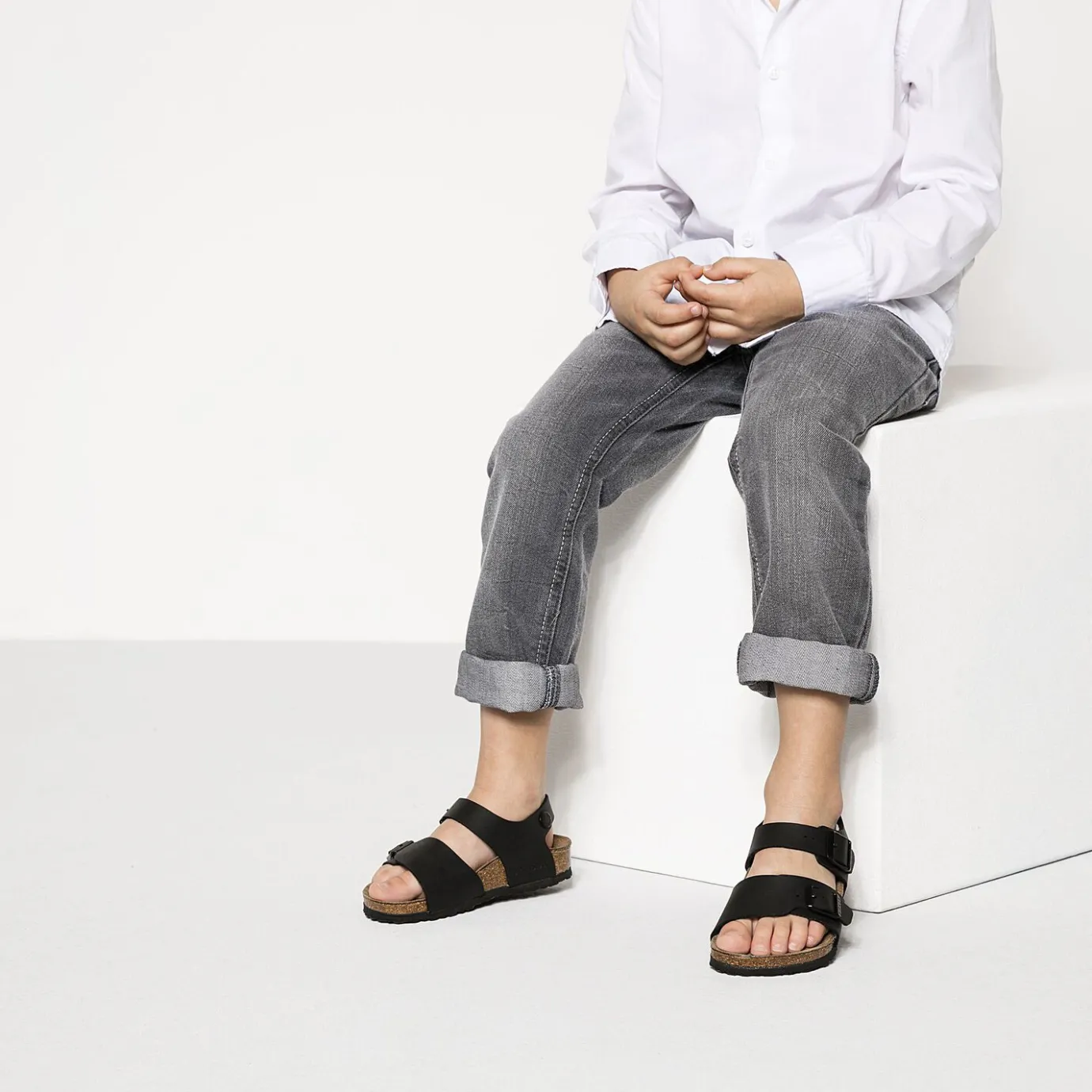 Birkenstock Strap Sandals<New York Kids Black