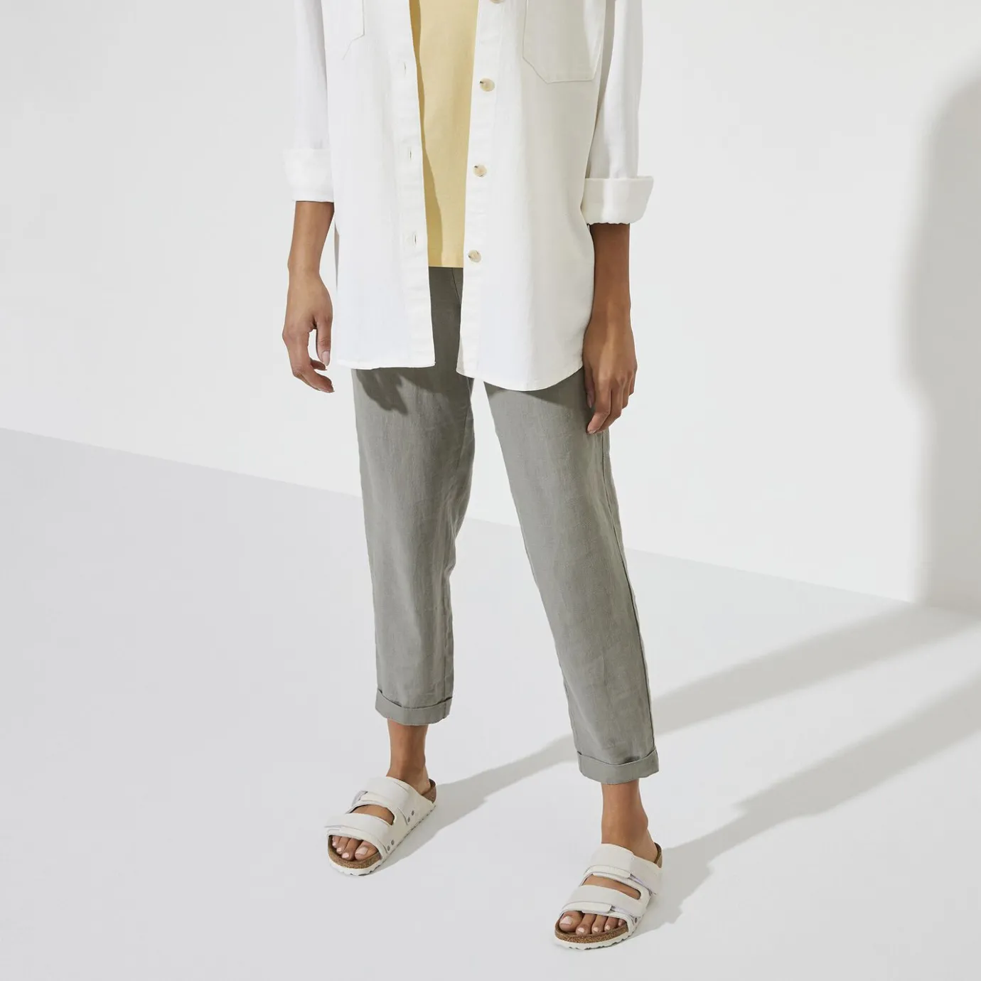 Birkenstock Two-Strap Sandals<Uji Antique White