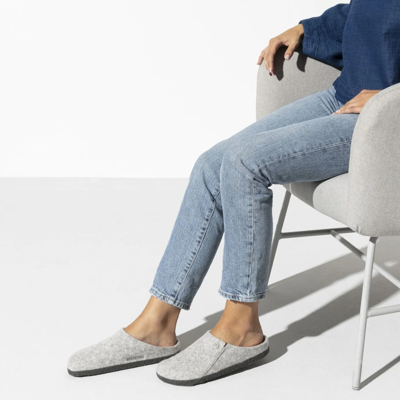 Birkenstock Slippers<Zermatt Light Grey